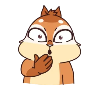 😱 Wiewiórka, Kreskówka, Zszokowany, Zaskoczony, Zwierzę, Słodki telegram sticker