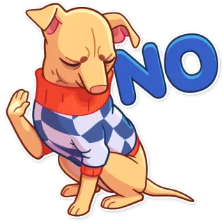 ✋️ NO Hund, Nein, Tier, Süß, Cartoon, Aufkleber, Ausdruck whatsapp sticker