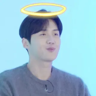 😇 ange, homme, coréen, acteur, auréole telegram sticker