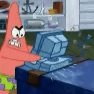 🔐 Patrick Star SpongeBob SquarePants Patrick Star, SpongeBob SquarePants, cartoon, angry, computer, frustrated telegram sticker