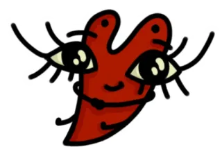 ☺️ desenho animado, olhos, vermelho, criatura, personagem, ilustração telegram sticker