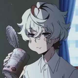 🌟 Anime, Personnage, Garçon, Nourriture, Canette, Manger telegram sticker