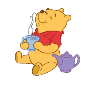 ☕ Winnie the Pooh Winnie the Pooh, cartoon, tea, cute, bear telegram sticker