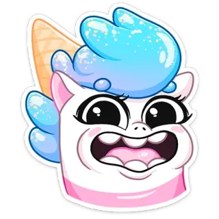 😁 만화, 아이스크림, 웃긴, 괴물, 캐릭터, 귀여운 telegram sticker