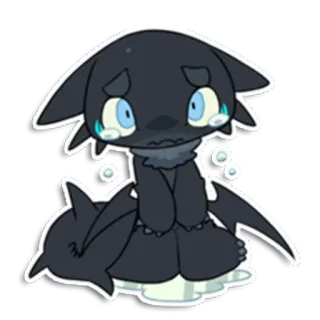 😭 lucu, sedih, kawaii, binatang, stiker, kartun whatsapp sticker