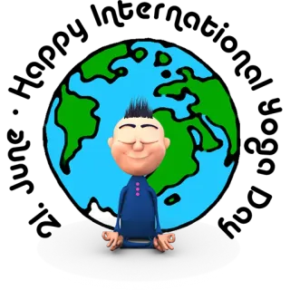 🌍 méditation, yoga, dessin animé, terre, calme, paisible whatsapp sticker