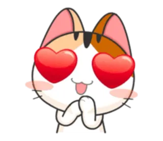 😍 cat, love, heart, cute, kawaii, cartoon telegram sticker