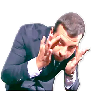 👀 mann, anzug, geste, gesicht, hände, augen reiben whatsapp sticker