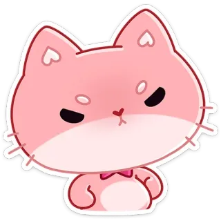 😠 кот, розовый, животное, милый, наклейка, каваий telegram sticker
