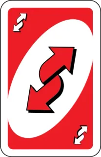 ❤️ UNO uno, reverse, card game, red, arrow whatsapp sticker