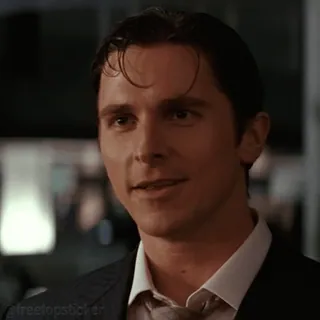 😄 Bruce Wayne Batman homem, sorrindo, retrato, filme, cinema, batman whatsapp sticker