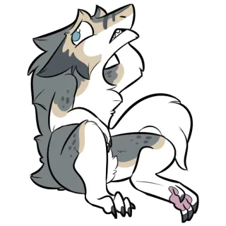 💧 sticker, wolf, cartoon, animal, cute, drawing telegram sticker