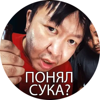 🤒 ПОНЯЛ СУКА? zły, przeklinanie, przekleństwo, twarz, mężczyzna telegram sticker
