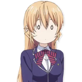 😯 Anime, Mädchen, blond, Uniform, überrascht telegram sticker