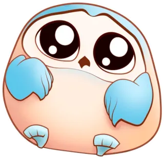 🥺 słodkie, naklejka, kawaii, kreskówka, sowa, ptak telegram sticker