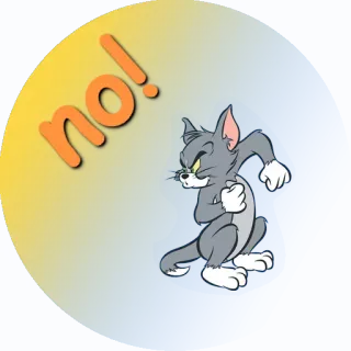 👎 Tom Tom and Jerry no! 만화, 고양이, 화난, 아니요, 톰 telegram sticker