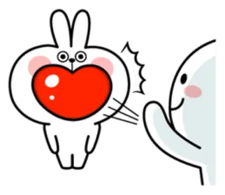 ❤ konijn, cartoon, liefde, hart, schattig, kawaii, sticker telegram sticker