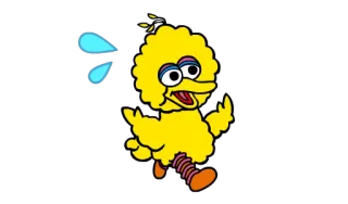 🏃 Big Bird Sesame Street การ์ตูน, สีเหลือง, นก, เหงื่อ, ตัวละคร, เซซามีสตรีท, บิ๊กเบิร์ด telegram sticker