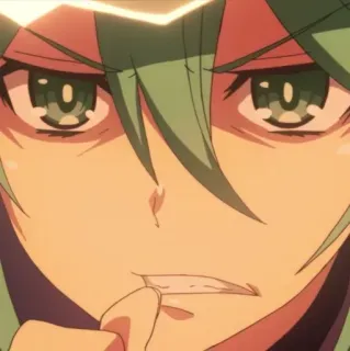 😠 Anime, En colère, Cheveux verts, Personnage d'anime whatsapp sticker