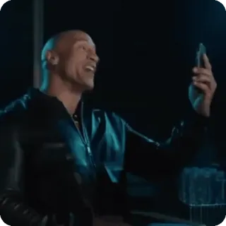 📞 Dwayne Johnson 드웨인 존슨, 배우, 유명인, 남자, 가죽 재킷 whatsapp sticker