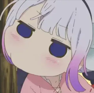 🍥 Kanna Kamui Miss Kobayashi's Dragon Maid Anime, Niedlich, Kanna, Drache, Kawaii, Ausdruck, Manga whatsapp sticker