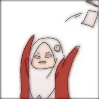 🤸‍♀ vrouw, hidjab, cartoon, boos, gooien, papier, anime telegram sticker