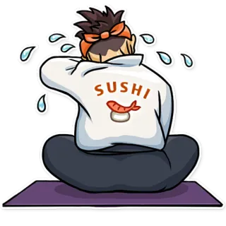 😭 SUSHI Sushi, Camarón, Sudor, Meditación, Comida asiática telegram sticker