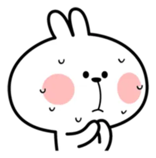 😔 Cartoon, Konijn, Konijn, Dier, Schattig, Illustratie telegram sticker