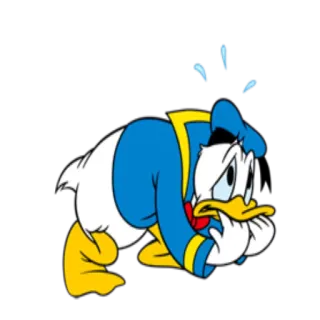 😞 Donald Duck Phim hoạt hình, Vịt Donald, Disney, Buồn, Căng thẳng telegram sticker