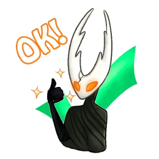 👍 The Knight Hollow Knight OK! hollow knight, video game, ok, thumbs up, character telegram sticker
