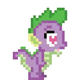 🙈 Spike My Little Pony kartun, naga, pixel art, paku, My Little Pony, persahabatan itu ajaib whatsapp sticker