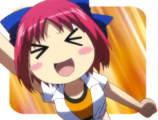 😆 アニメ, 漫画, 女の子, 幸せ, ちび, キャラクター telegram sticker
