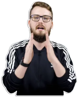 🙏 Mann, Brille, Bart, Geste, Porträt whatsapp sticker