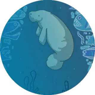 Lamentino the manatee whatsapp stickers