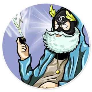 😈 éclair, masqué, personnage, barbe, électrique, fantaisie telegram sticker