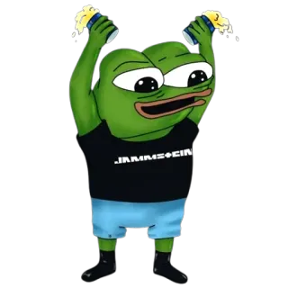 🍺 Pepe the Frog JAMMSTEIN ếch, uống, bia, meme, hoạt hình telegram sticker