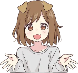 👐 Anime, Anjing, Cewek, Kawaii, Lucu telegram sticker