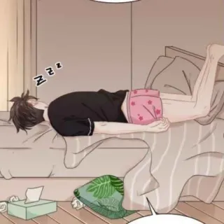 🐽 zzz dormir, lit, sommeil, zzz, dessin animé, fatigué, couché whatsapp sticker