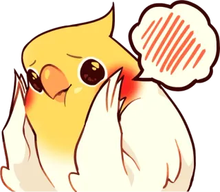😳 かわいい, 鳥, 可愛い, オカメインコ, 動物, 絵文字 telegram sticker