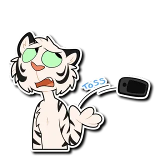 🙁 Toss zwierzę, tygrys, rzut, kreskówka, postać, naklejka telegram sticker