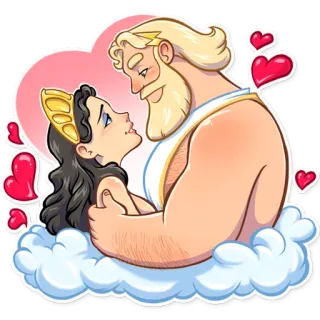 💏 Zeus greek mythology, love, couple, gods, cloud telegram sticker
