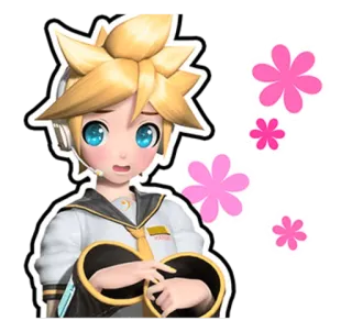 🌸 Kagamine Len Anime, Vocaloid, Charakter, Kagamine Len, Süß, Blumen telegram sticker