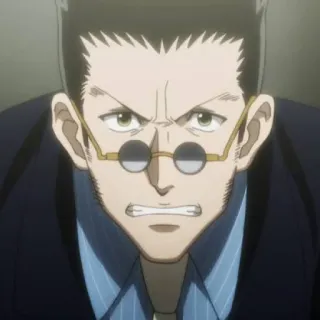 🇯🇵 Leorio Hunter x Hunter anime, character, glasses, angry, man telegram sticker