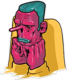😕 Desenho animado, Personagem, Ilustração, Arte, Homem, Pensando telegram sticker