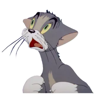 ❤️ Tom Cat Tom and Jerry gato, dibujos animados, impactado, sorpresa, Tom y Jerry telegram sticker