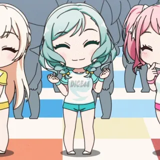 ☺️ DICE44 Anime, Chibi, Süß, Mädchen, Tanzen, Kawaii whatsapp sticker