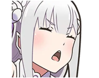 😩 Emilia Re:Zero Anime, Emilia, Re:Zero, Espressione facciale, Urlo, Scioccato telegram sticker