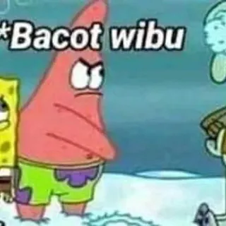 ➖ Patrick Star Spongebob Squarepants *Bacot wibu patrick étoile, bob l'éponge, dessin animé, nickelodeon, mème telegram sticker