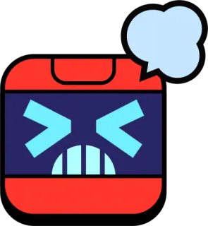 😡 rosto, zangado, desenho animado, expressão, adesivo telegram sticker