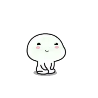 😍 carino, kawaii, blob, bianco, cartone animato, adesivo telegram sticker